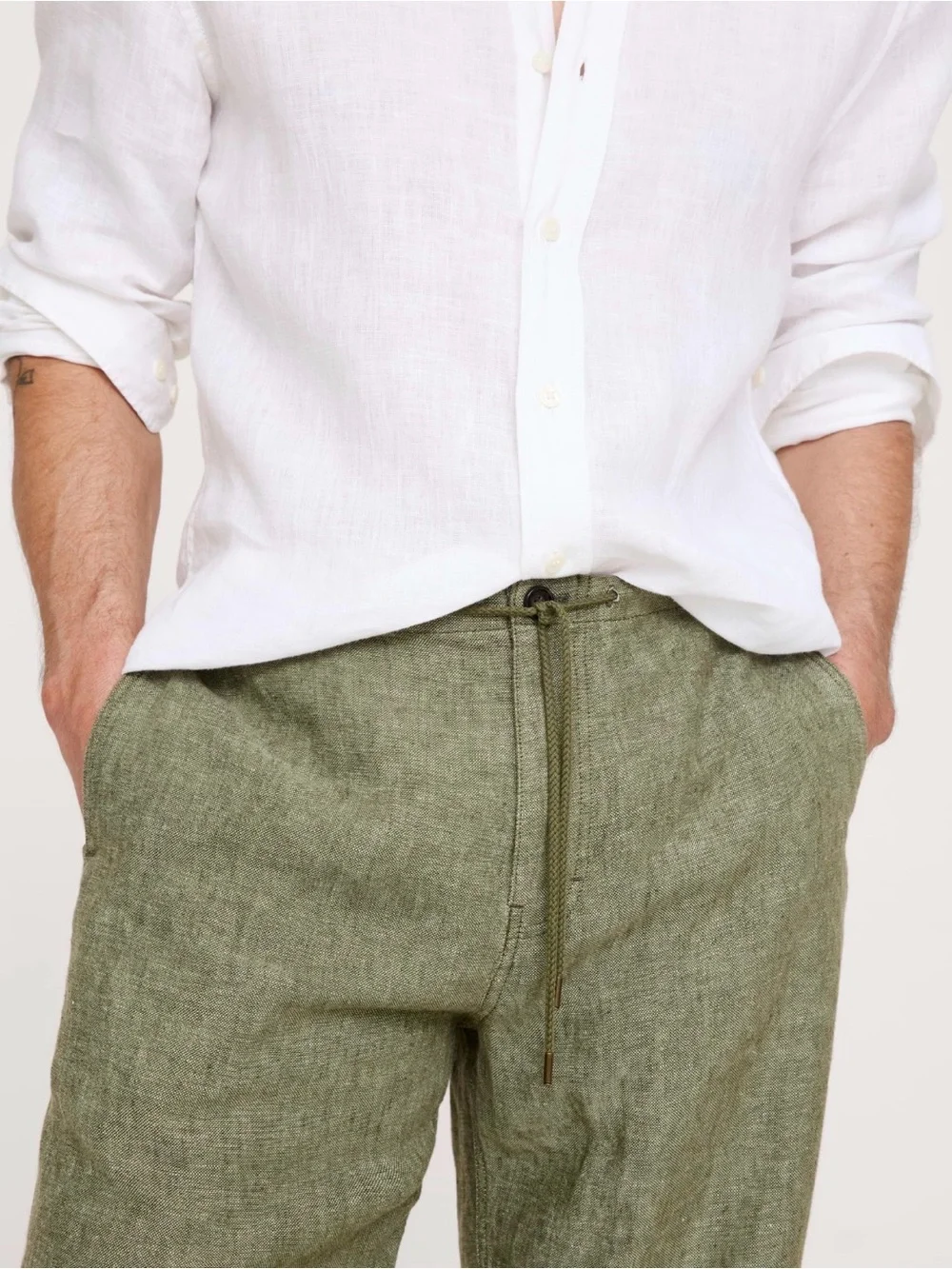 NWT Banana Republic Relaxed Linen Florida Green Beach Pant Sz M (#865425)